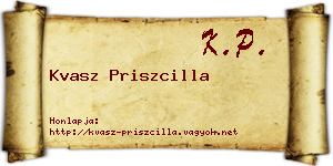 Kvasz Priszcilla névjegykártya